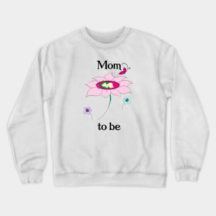 Mom To Be_Pink Flower Crewneck Sweatshirt